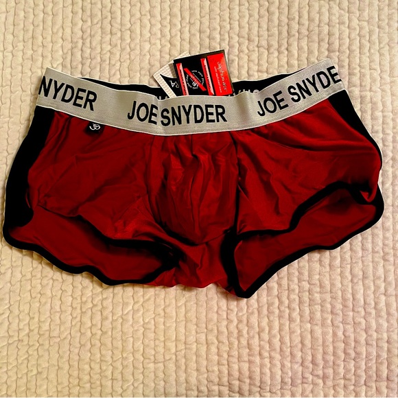 NWT Joe Snyder Wine Red Black Activewear Boxer Brief Trunk RARE XL 🔥🔥 - Picture 3 of 4